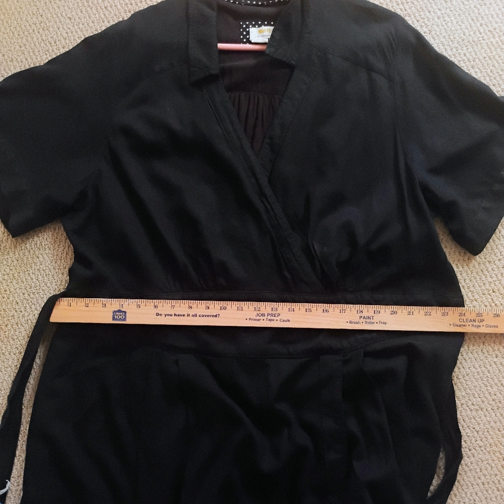 Anthropologie Black Janae Maxi Dress Lined Linen Blend Pockets Brunch Tea 3X - Picture 14 of 16